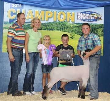 2015 Illinois State Fair Reserve Grand Champion Lamb, Grand Champion Land of Lincoln & Champion Shropshire Shown by